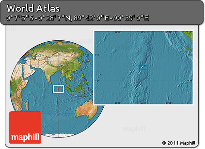 Satellite Location Map of the Area around 0° 10' 31" N, 90° 10' 30" E