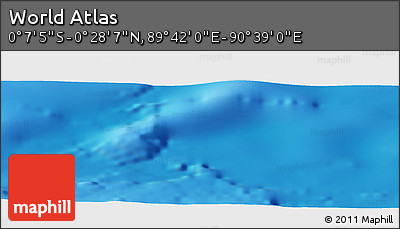 Physical Panoramic Map of the Area around 0° 10' 31" N, 90° 10' 30" E