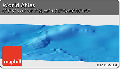 Physical Panoramic Map of the Area around 0° 10' 31" N, 90° 10' 30" E