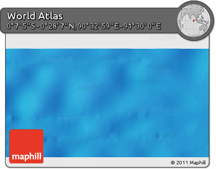 Shaded Relief 3D Map of the Area around 0° 10' 31" N, 91° 1' 30" E