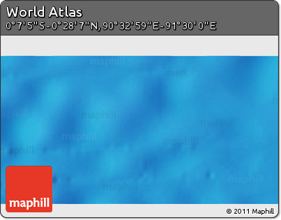 Shaded Relief 3D Map of the Area around 0° 10' 31" N, 91° 1' 30" E