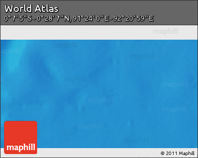 Shaded Relief 3D Map of the Area around 0° 10' 31" N, 91° 52' 30" E