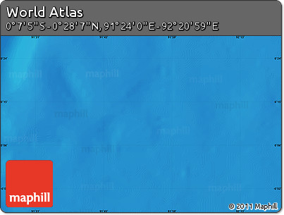Physical Map of the Area around 0° 10' 31" N, 91° 52' 30" E