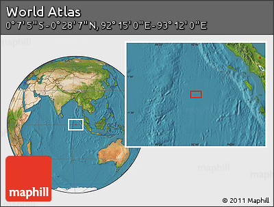 Satellite Location Map of the Area around 0° 10' 31" N, 92° 43' 29" E