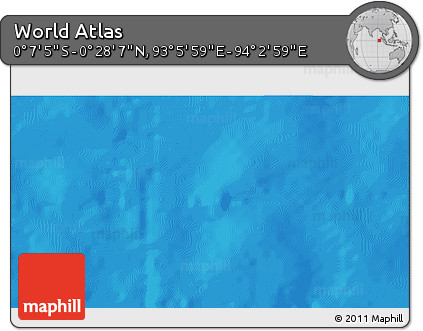 Shaded Relief 3D Map of the Area around 0° 10' 31" N, 93° 34' 29" E