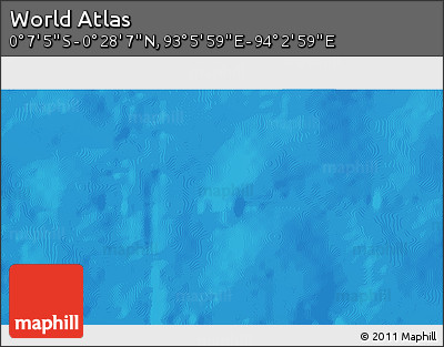 Shaded Relief 3D Map of the Area around 0° 10' 31" N, 93° 34' 29" E