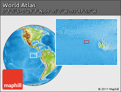Physical Location Map of the Area around 0° 10' 31" N, 94° 16' 30" W