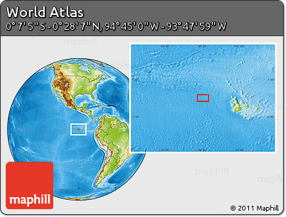 Physical Location Map of the Area around 0° 10' 31" N, 94° 16' 30" W