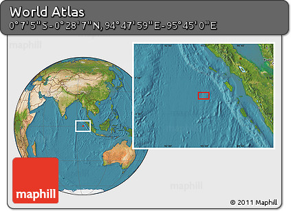 Satellite Location Map of the Area around 0° 10' 31" N, 95° 16' 30" E