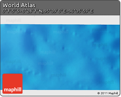 Shaded Relief 3D Map of the Area around 0° 10' 31" N, 96° 7' 30" E