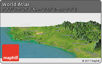 Satellite Panoramic Map of the Area around 0° 10' 31" N, 99° 31' 30" E