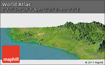 Satellite Panoramic Map of the Area around 0° 10' 31" N, 99° 31' 30" E
