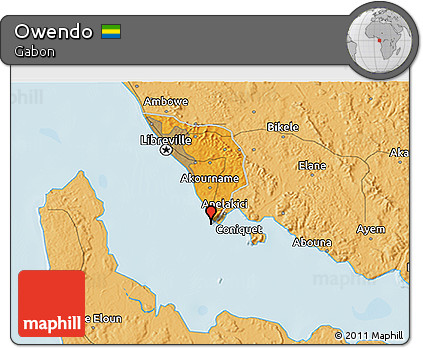 Political 3D Map of Owendo