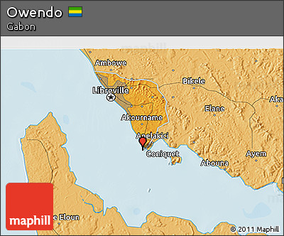 Political 3D Map of Owendo