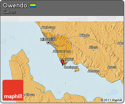 Political 3D Map of Owendo