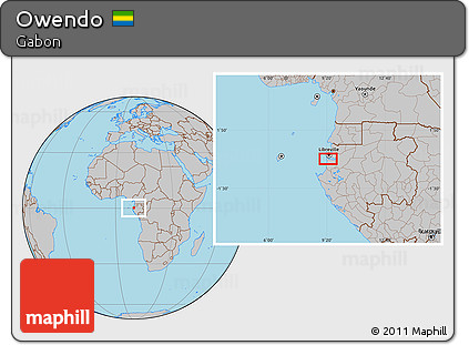 Gray Location Map of Owendo