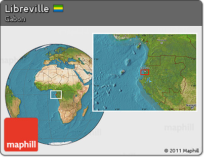 Satellite Location Map of Libreville
