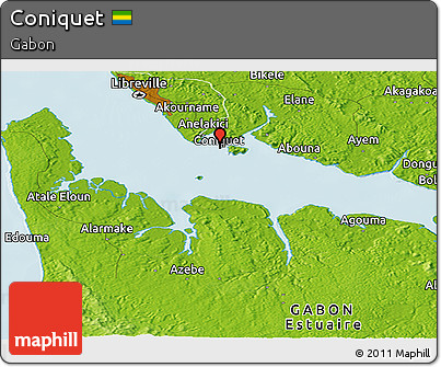 Physical Panoramic Map of Coniquet