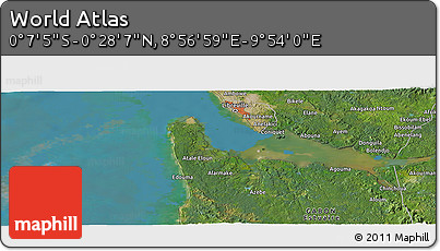 Satellite Panoramic Map of the Area around 0° 10' 31" N, 9° 25' 30" E