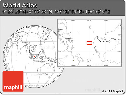 Blank Location Map of the Area around 0° 42' 2" N, 108° 1' 30" E