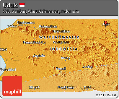 Political Panoramic Map of Uduk