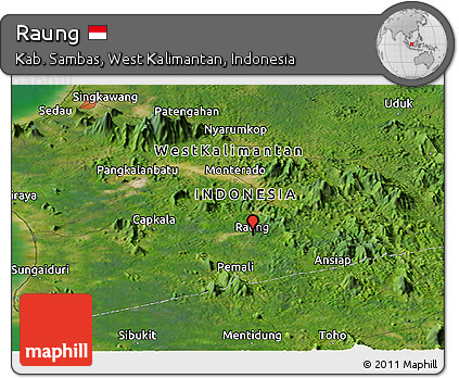 Satellite Panoramic Map of Raung