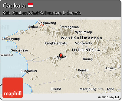 Shaded Relief Panoramic Map of Capkala