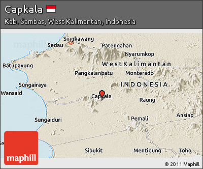 Shaded Relief Panoramic Map of Capkala
