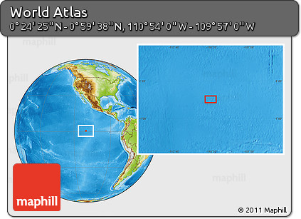 Physical Location Map of the Area around 0° 42' 2" N, 110° 25' 30" W