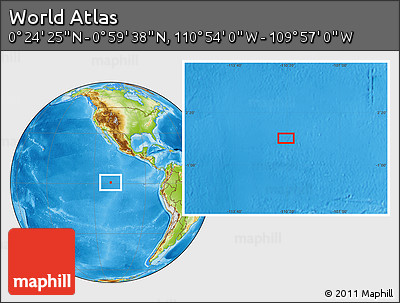 Physical Location Map of the Area around 0° 42' 2" N, 110° 25' 30" W