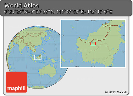 Savanna Style Location Map of the Area around 0° 42' 2" N, 112° 16' 30" E