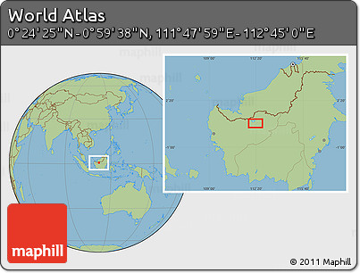 Savanna Style Location Map of the Area around 0° 42' 2" N, 112° 16' 30" E