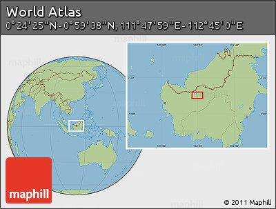 Savanna Style Location Map of the Area around 0° 42' 2" N, 112° 16' 30" E