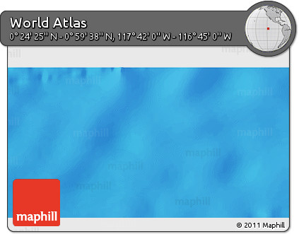 Shaded Relief 3D Map of the Area around 0° 42' 2" N, 117° 13' 29" W
