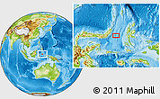 Physical Location Map of the area around 0° 42' 2" N, 125° 52' 30" E