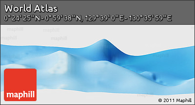 Physical Panoramic Map of the Area around 0° 42' 2" N, 130° 7' 30" E