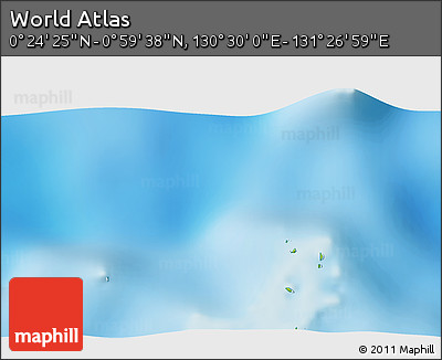 Physical 3D Map of the Area around 0° 42' 2" N, 130° 58' 29" E