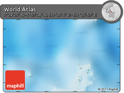 Physical Map of the Area around 0° 42' 2" N, 130° 58' 29" E