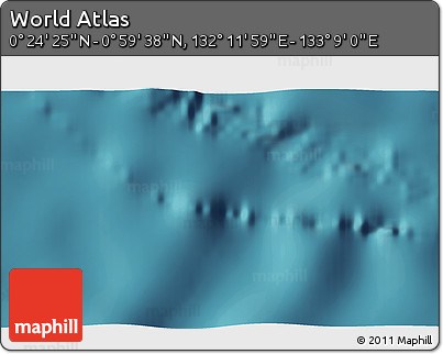 Satellite 3D Map of the Area around 0° 42' 2" N, 132° 40' 30" E