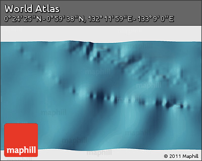 Satellite 3D Map of the Area around 0° 42' 2" N, 132° 40' 30" E