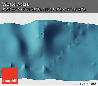 Satellite 3D Map of the Area around 0° 42' 2" N, 134° 22' 30" E