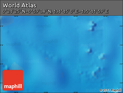 Physical Map of the Area around 0° 42' 2" N, 135° 13' 29" E