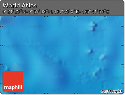 Physical Map of the Area around 0° 42' 2" N, 135° 13' 29" E