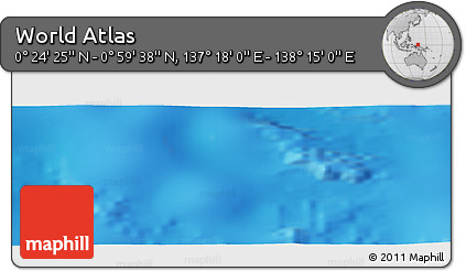 Physical Panoramic Map of the Area around 0° 42' 2" N, 137° 46' 30" E