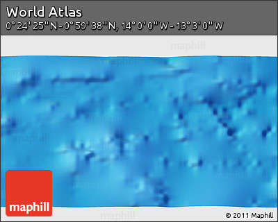 Physical 3D Map of the Area around 0° 42' 2" N, 13° 31' 30" W