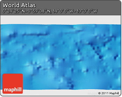 Physical 3D Map of the Area around 0° 42' 2" N, 13° 31' 30" W