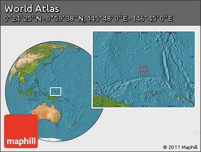 Satellite Location Map of the Area around 0° 42' 2" N, 146° 16' 30" E