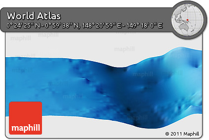 Physical Panoramic Map of the Area around 0° 42' 2" N, 148° 49' 29" E