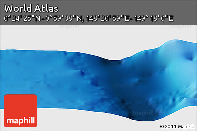 Physical Panoramic Map of the Area around 0° 42' 2" N, 148° 49' 29" E