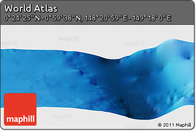 Physical Panoramic Map of the Area around 0° 42' 2" N, 148° 49' 29" E